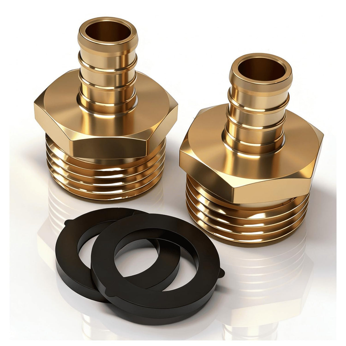 3/4"PEX to 3/4" Garden Hose Male Adapter for PEX-B/C Tubing (2 Pack,Brass) | 2 Pack Heavy-Duty Brass Leak-Proof