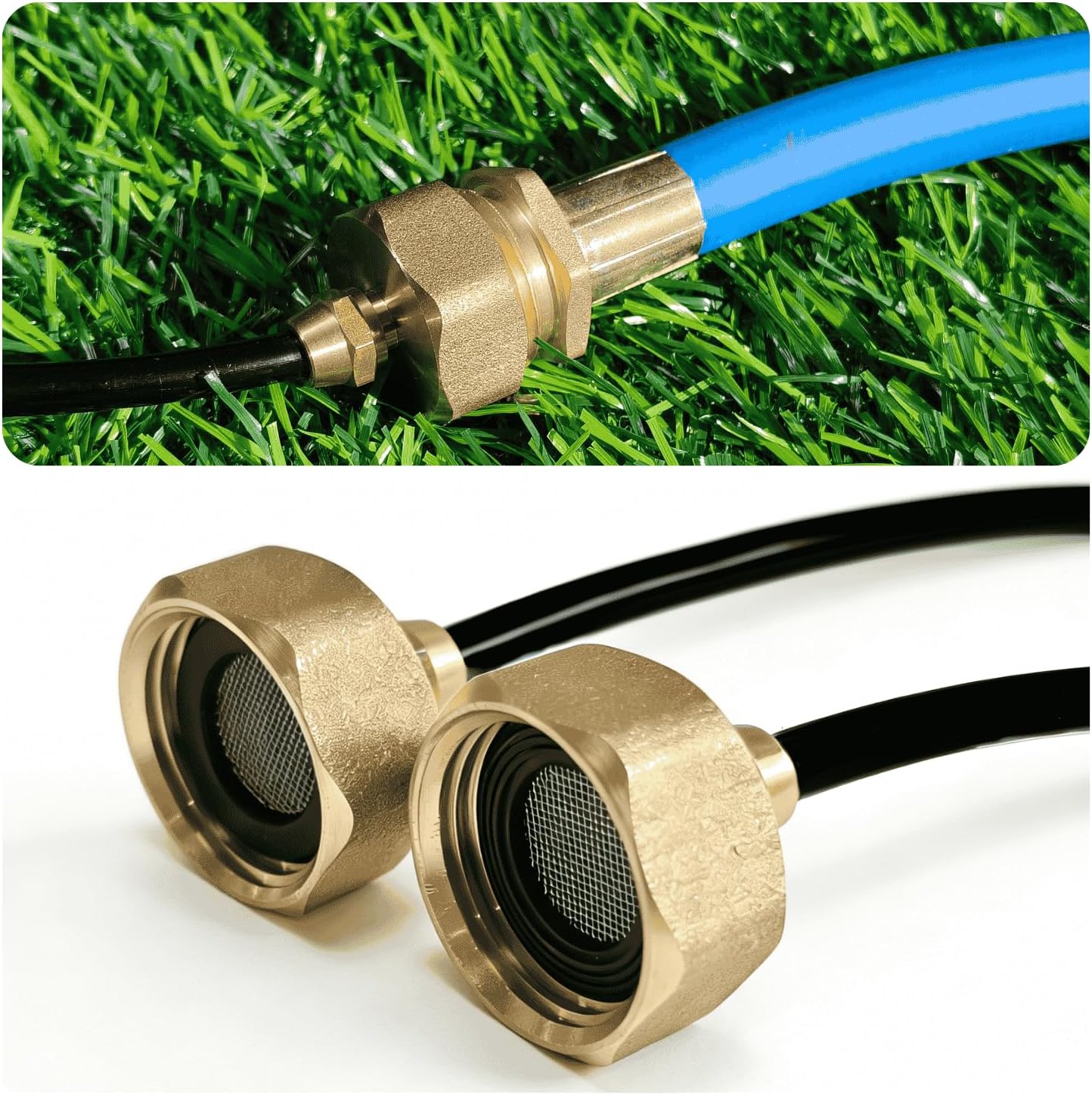 Garden Hose to 1/4" Tubing Adapter,Convert 3/4" Female Hose Bib to 1/4" Tubing, 3/4" to 1/4" Water Adapter Brass Fittings with Washers for Garden Irrigation, Misting System
