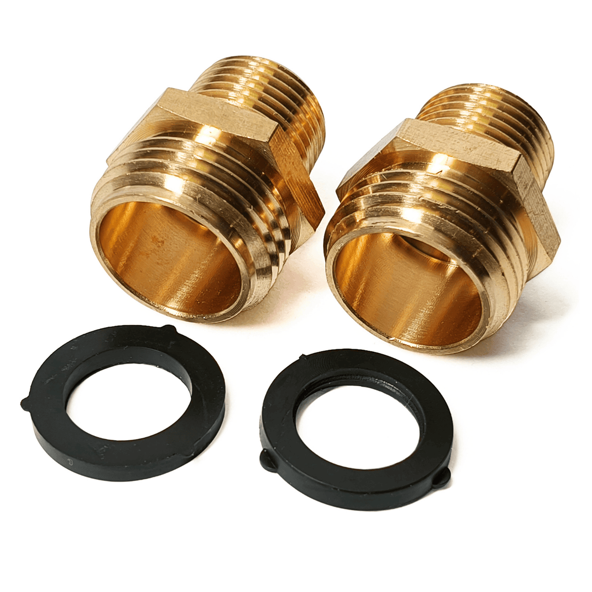 3/4" GHT male to 1/2" NPT male adapter, heavy duty brass garden hose to pipe connector