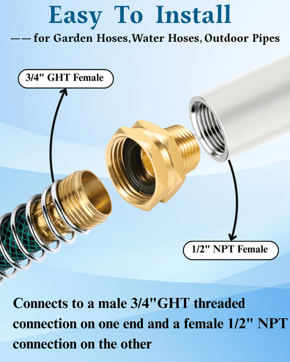 3/4" GHT Female to 1/2" NPT Male