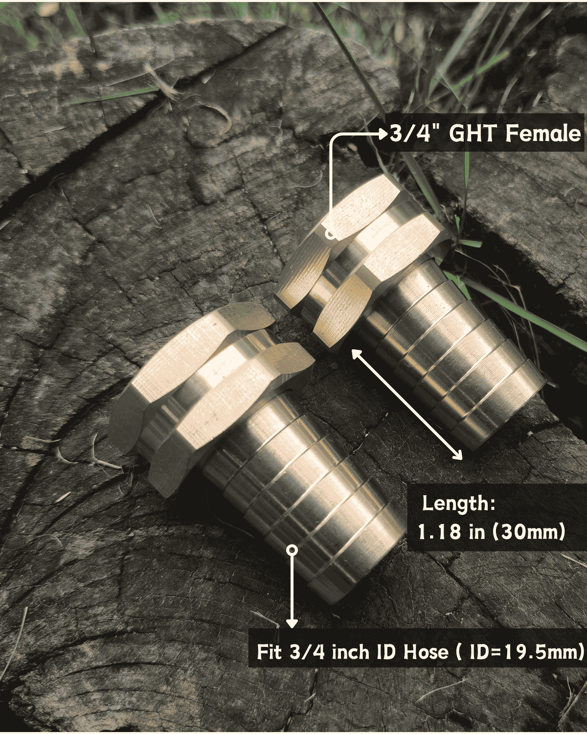 3/4" Barb to GHT Female (2 Pack）