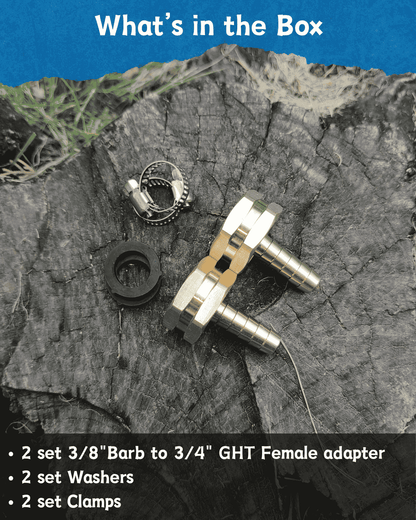 3/8" Barb to GHT Female (2 Pack）
