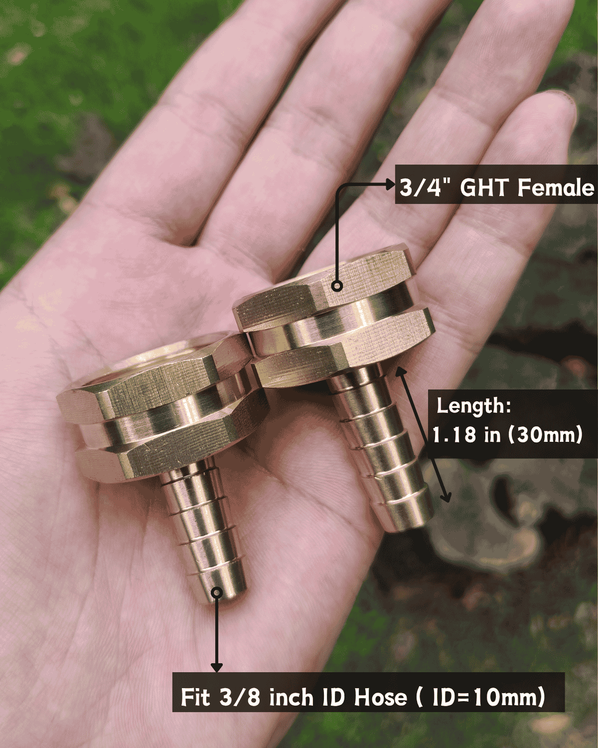 3/8" Barb to GHT Female (2 Pack）