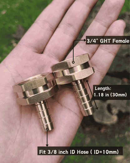 3/8" Barb to GHT Female (2 Pack）
