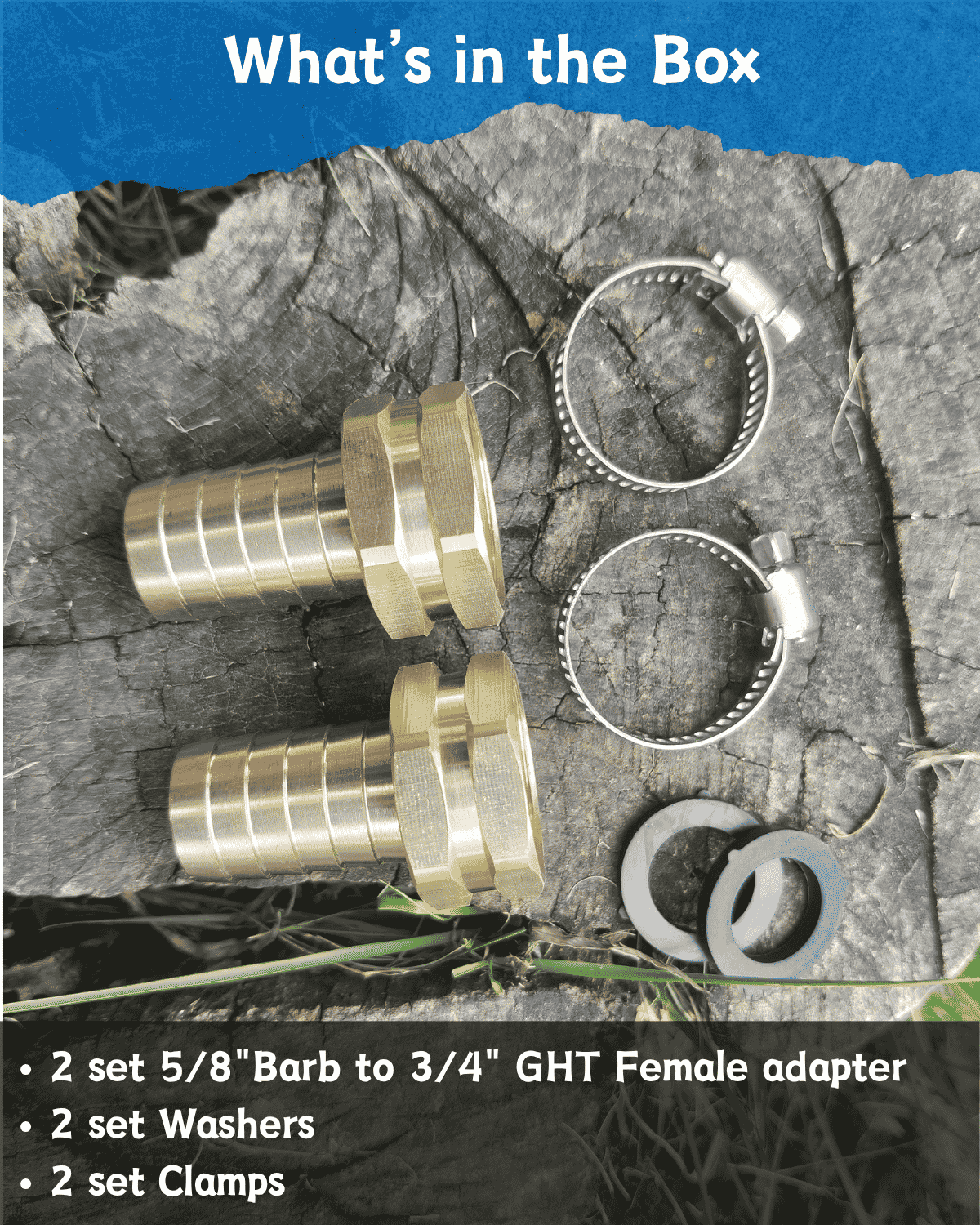 5/8" Barb to GHT Female (2 Pack）