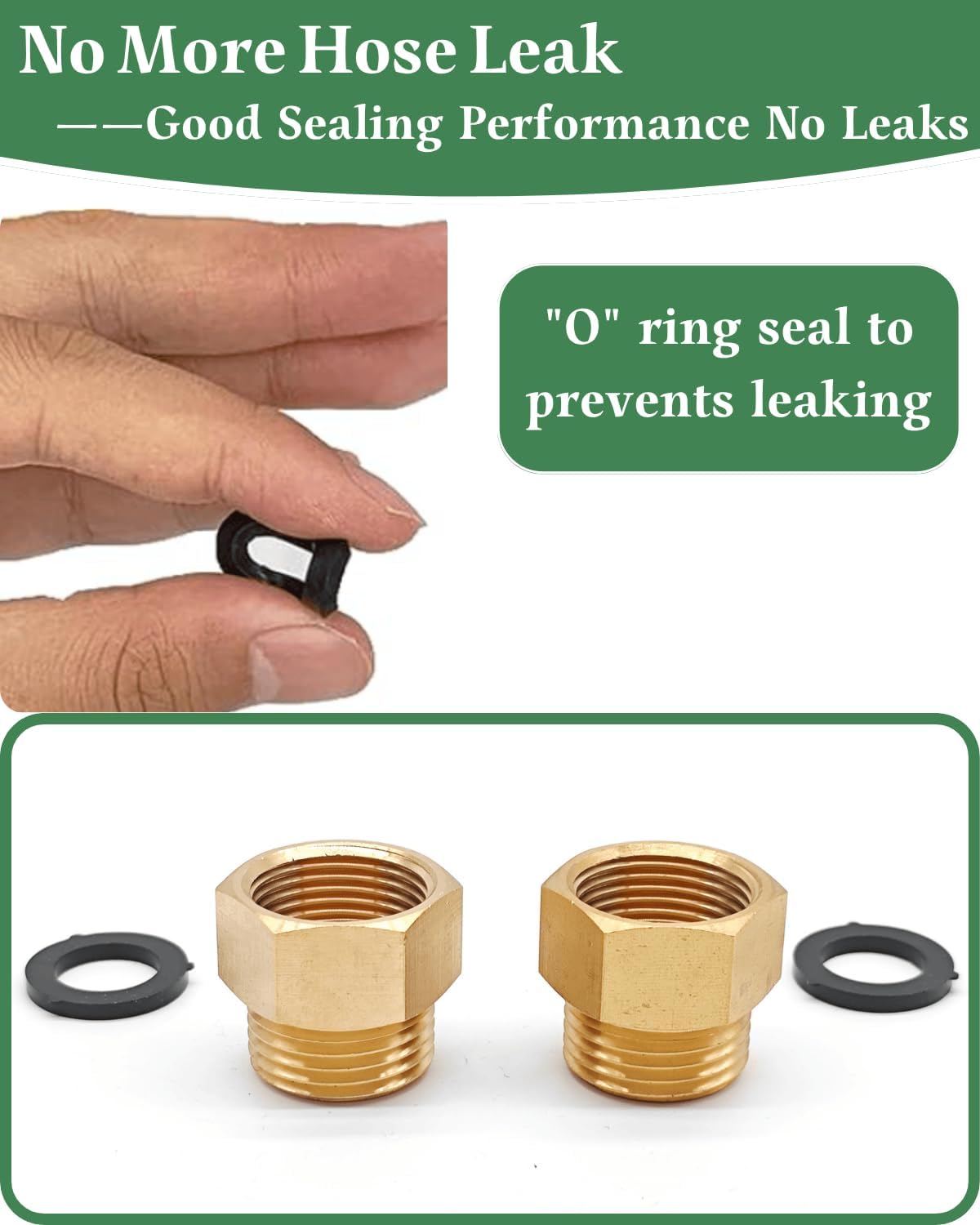 2 Pack 3/4” GHT Male to 3/4” NPT Female Adapter,No Leak,Brass Ght to Npt Adapter Suitable for Garden Hoses,Water Hoses, Outdoor Pipes