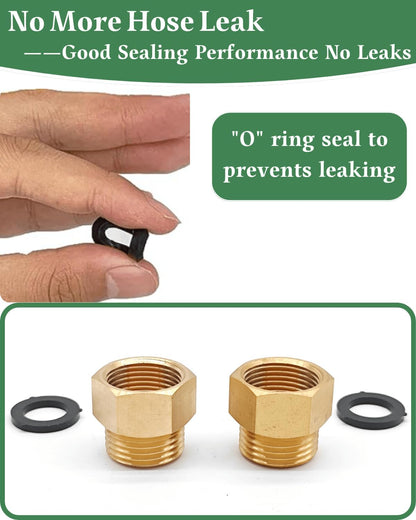 2 Pack 3/4” GHT Male to 3/4” NPT Female Adapter,No Leak,Brass Ght to Npt Adapter Suitable for Garden Hoses,Water Hoses, Outdoor Pipes
