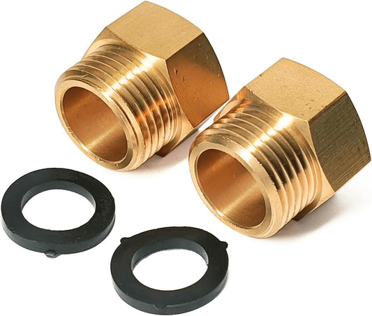 2 Pack 3/4” GHT Male to 3/4” NPT Female Adapter,No Leak,Brass Ght to Npt Adapter Suitable for Garden Hoses,Water Hoses, Outdoor Pipes