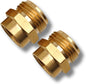 1/2 NPT Female to 3/4 GHT Male Garden Hose Adapter,Female to Male Hose Connector No Leak,Brass Ght to Npt Adapter Suitable for Garden Hoses,Water Hoses, Outdoor Pipes(2 Pack)