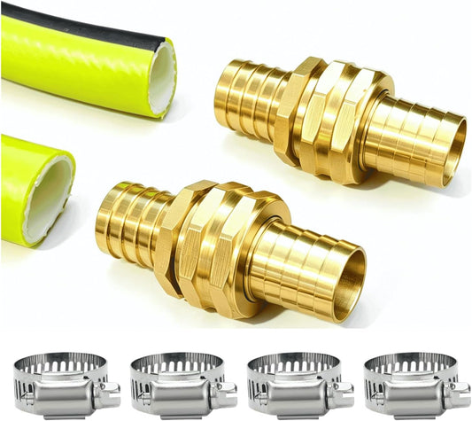 3/4" Garden Water Hose end Repair Kit,Hose Mender Male & Female Fittings Connector to Fix Water Hose Ends and Replacement (3/4" Barb-2 Set)