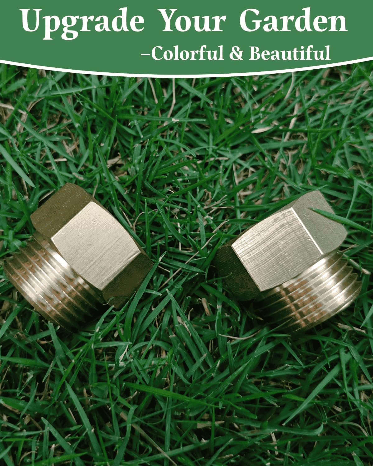 2 Pack 3/4” GHT Male to 3/4” NPT Female Adapter,No Leak,Brass Ght to Npt Adapter Suitable for Garden Hoses,Water Hoses, Outdoor Pipes