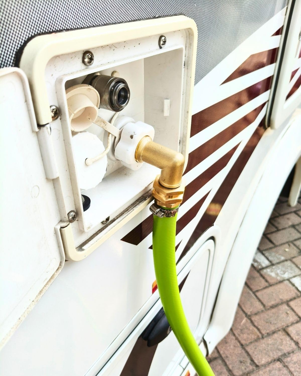 90° Garden Hose Elbow Connector for RV, Low Spigot/Faucets/Hose bib, Washing Machine Tight Room, Full Flow Water Swivel Elbow(Heavy Brass)