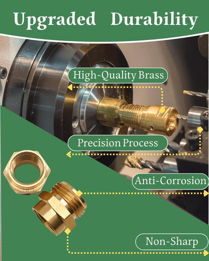 1/2 NPT Female to 3/4 GHT Male Garden Hose Adapter,Female to Male Hose Connector No Leak,Brass Ght to Npt Adapter Suitable for Garden Hoses,Water Hoses, Outdoor Pipes(2 Pack)