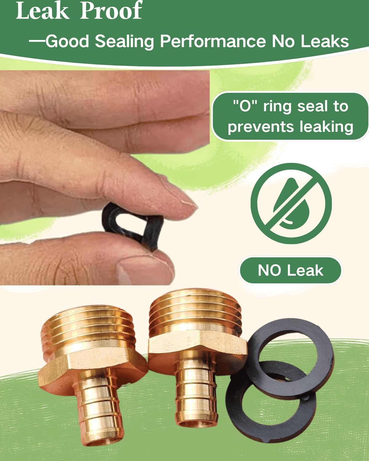 3/4"PEX to 3/4" Garden Hose Male Adapter for PEX-B/C Tubing (2 Pack,Brass) | 2 Pack Heavy-Duty Brass Leak-Proof