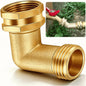 90° Garden Hose Elbow Connector for RV, Low Spigot/Faucets/Hose bib, Washing Machine Tight Room, Full Flow Water Swivel Elbow(Heavy Brass)