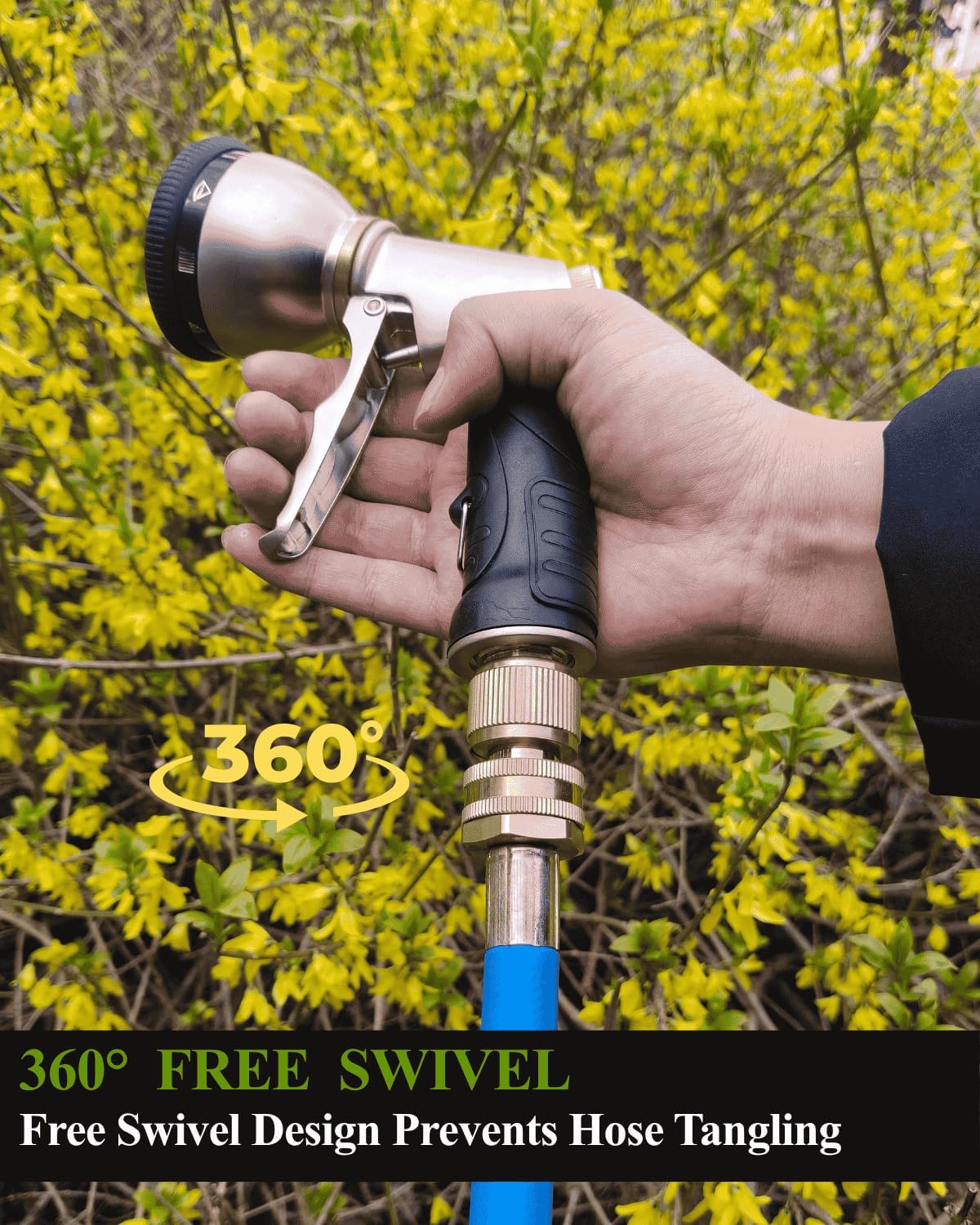 Quick Connect Hose Fittings-3/4 GHT Connection and Disconnection for Garden Hoses, Nozzles, Spigot and Sprinklers(Brass,2 Pack