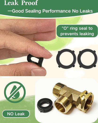 Garden Hose Tee Fitting,3/4" GHT Female-Male -Male 3 Way Swivel Adapter as a Splitter for Watering Hoses and Branching Three Pipes End (Heavy Duty Brass)