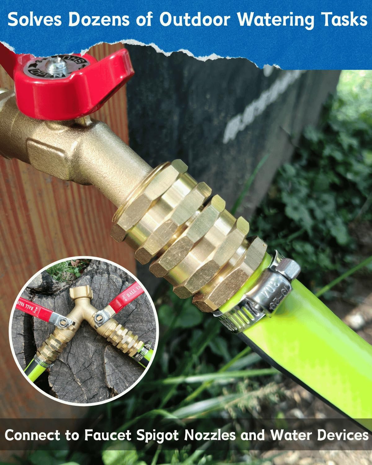 Female to Female Garden Hose Adapter 3/4" Brass Double Female Coupler with Filter Screen - Connect Two Hoses, Repair Broken Hose, Pressure Washer Adapter, Leak Proof (2 Pack)