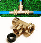 Garden Hose Tee Fitting,3/4" GHT Female-Male -Male 3 Way Swivel Adapter as a Splitter for Watering Hoses and Branching Three Pipes End (Heavy Duty Brass)