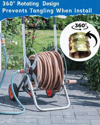 Female to Female Garden Hose Adapter 3/4" Brass Double Female Coupler with Filter Screen - Connect Two Hoses, Repair Broken Hose, Pressure Washer Adapter, Leak Proof (2 Pack)
