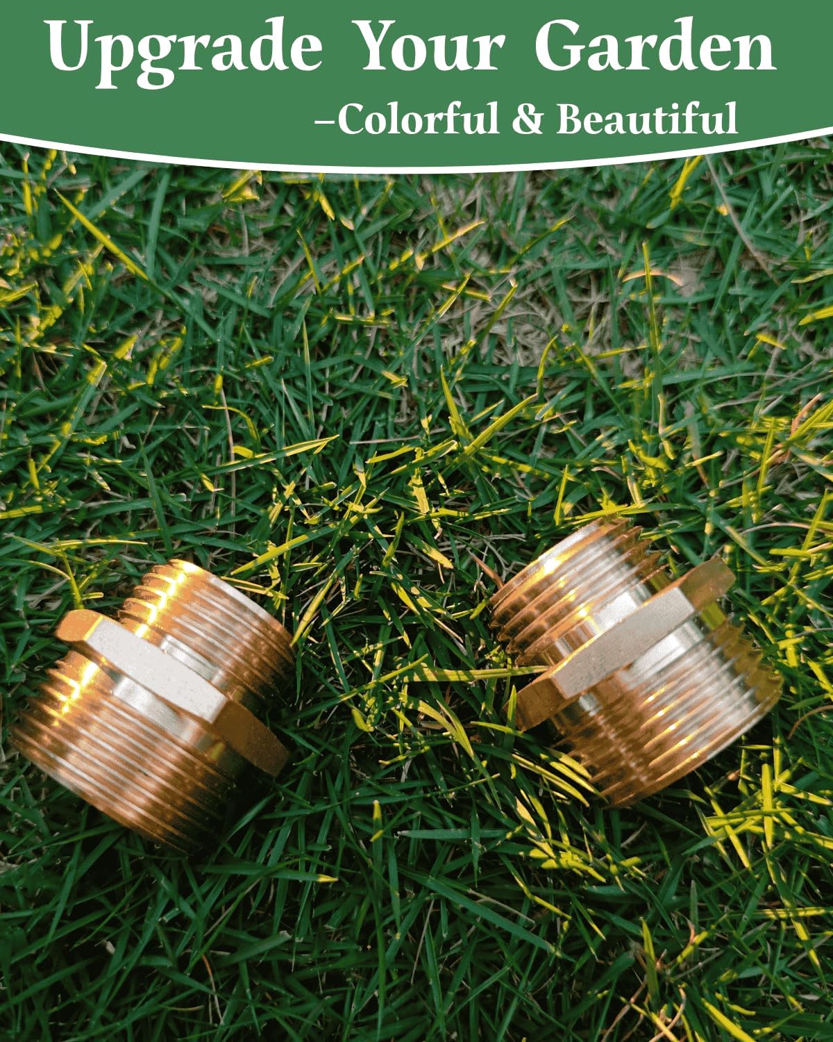 1” NPT Male x 3/4” GHT Male Garden Hose Adapter,Male Hose Connector No Leak,Brass Ght to Npt Adapter Suitable for Shallow Well Pump,Garden Hoses, Water Hoses, Outdoor Pipes(2 Pack)