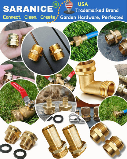 Garden Hose to Pressure Washer Adapter,M22 Female to 3/4 Garden Hose Female Attachment (Brass,2 Pack)