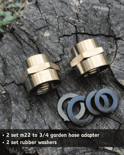 Garden Hose to Pressure Washer Adapter,M22 Female to 3/4 Garden Hose Female Attachment (Brass,2 Pack)