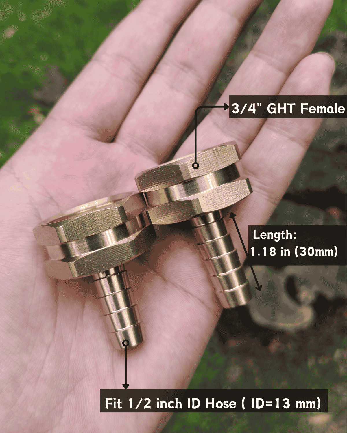 1/2" Barb to GHT Female (2 Pack）