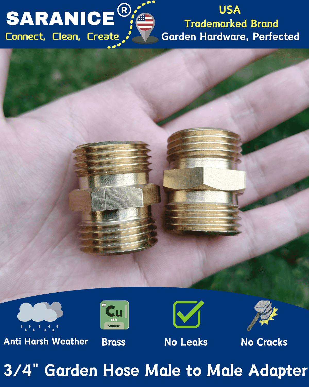 Male to Male Garden Hose Adapter