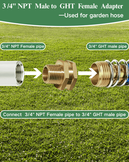 3/4" GHT Female to 3/4" NPT Male
