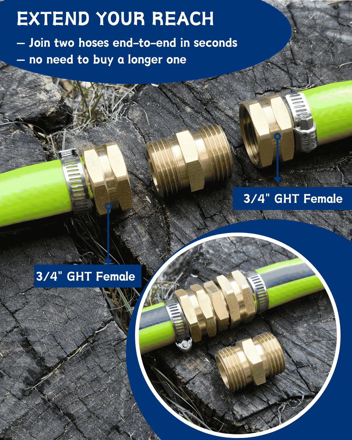 Male to Male Garden Hose Adapter