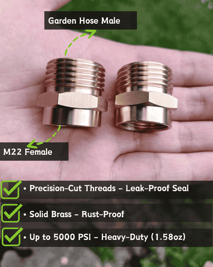 M22 Female to 3/4 Garden Hose Male