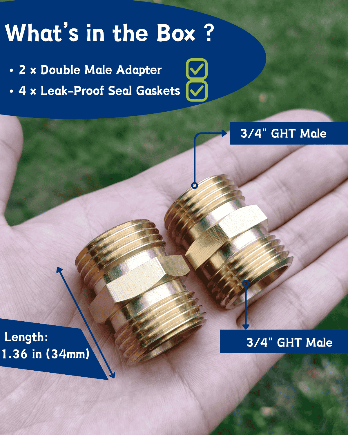 Male to Male Garden Hose Adapter