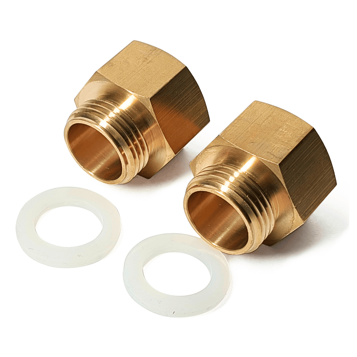 3/4" GHT male to 1" NPT female adapter, heavy duty brass garden hose to pipe connector